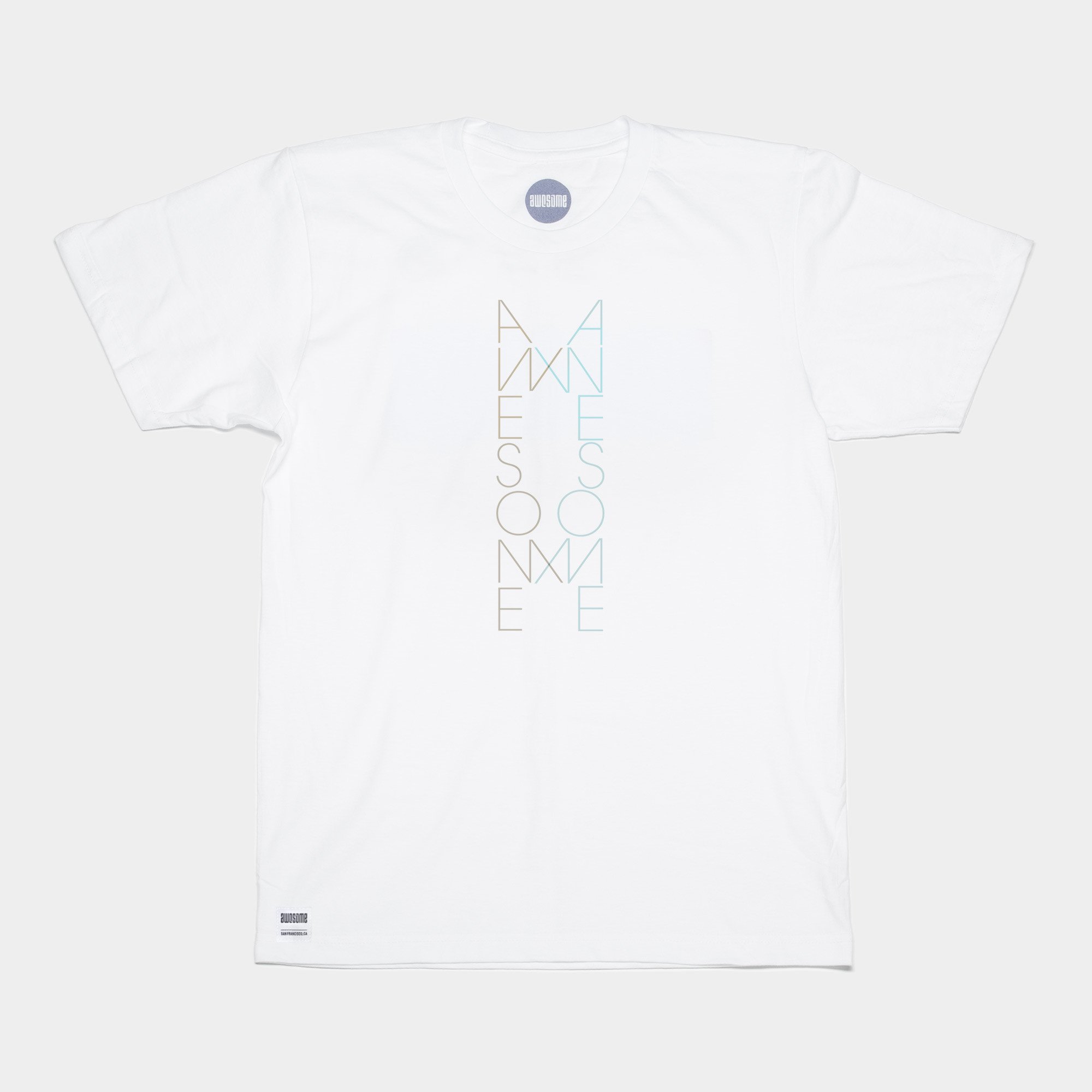 Awesome T-shirt Double Logo - White