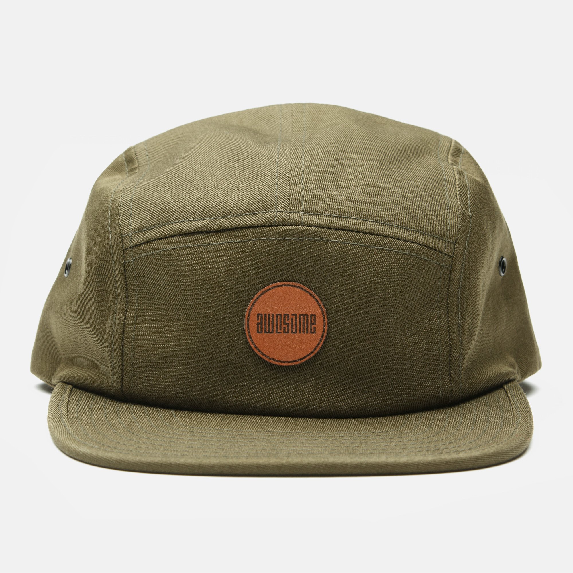 Jockey Cap Leather Patch - Olive