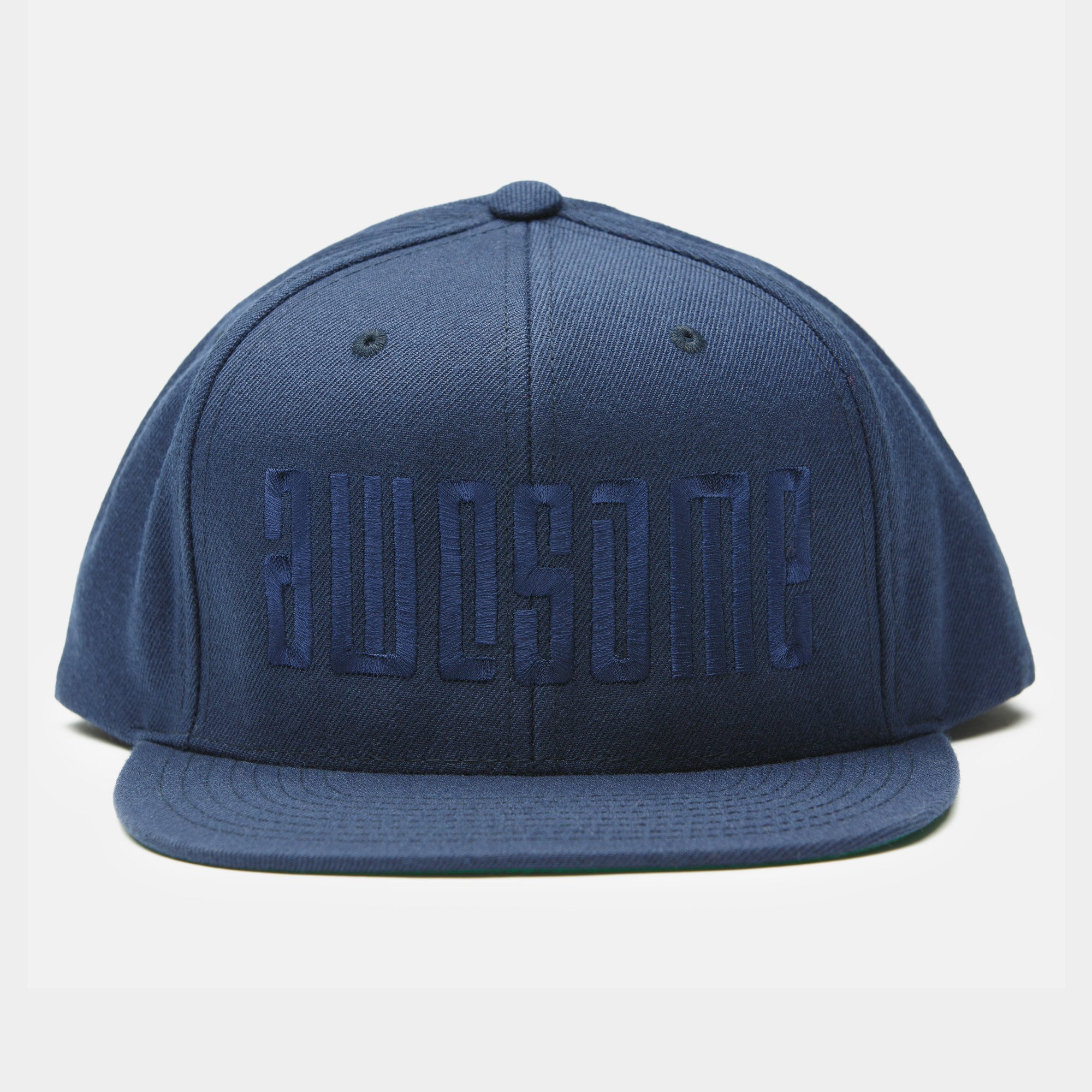 Logo Embroidery Snapback Cap - Blue / Blue