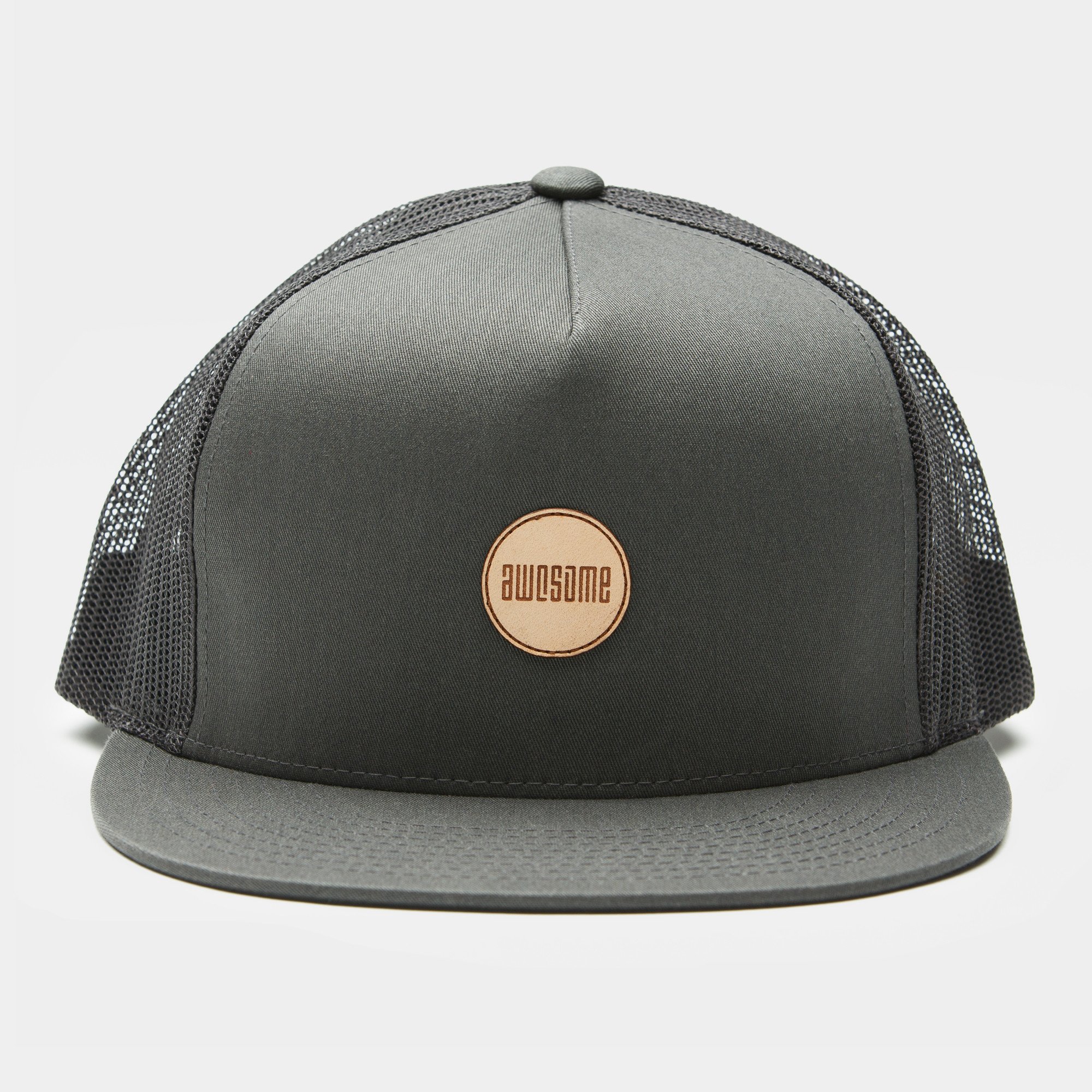 Trucker Cap Leather Patch - Charcoal