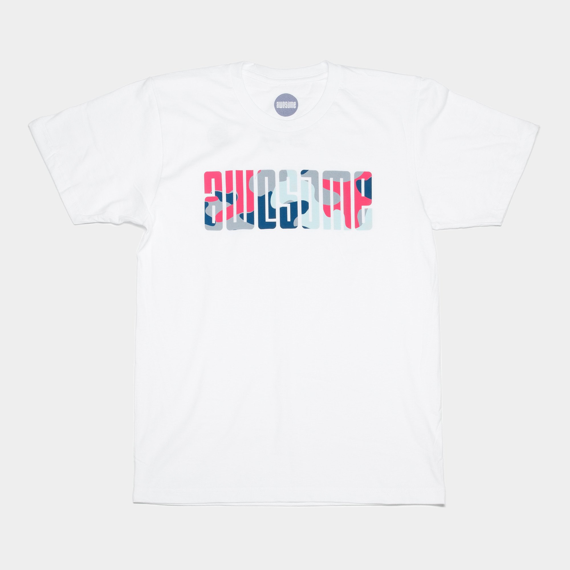 Awesome T-shirt Camo Logo - White